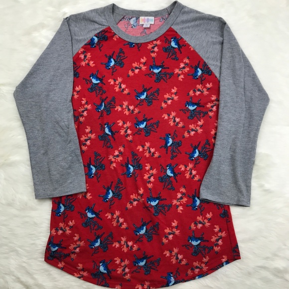 [3 for $15] LuLaRoe Simply Comfortable Blue Jay Raglan Tee S - Picture 4 of 6